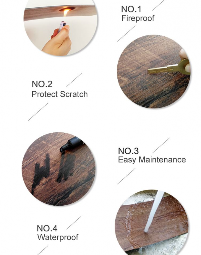 Tablón de lujo plástico del suelo de la teja del vinilo del Pvc del grano de madera para el sitio de la danza